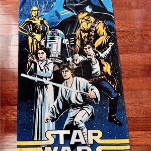 Vintage Star Wars Darth Vader Luke Skywalker Han Solo Leia R2D2 Bath Beach Towel